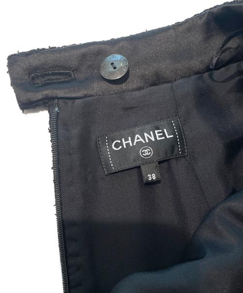 CHANEL（シャネル）CHANEL (シャネル) ツイードスカート ブラック サイズ:38の古着・服飾アイテム