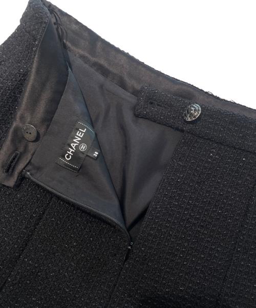 CHANEL（シャネル）CHANEL (シャネル) ツイードスカート ブラック サイズ:38の古着・服飾アイテム