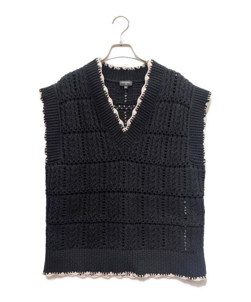 CHANEL（シャネル）CHANEL (シャネル) ニットベスト ブラック サイズ:38の古着・服飾アイテム