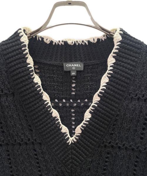 CHANEL（シャネル）CHANEL (シャネル) ニットベスト ブラック サイズ:38の古着・服飾アイテム
