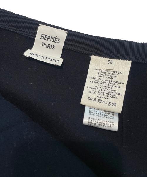 HERMES（エルメス）HERMES (エルメス) Aライン ウールサイドジップ スカート ブラック サイズ:36の古着・服飾アイテム