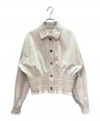 HERMESエルメス）の古着「Veste taille brodee a smocks/テール ブロデ ア スモック」｜ベージュ