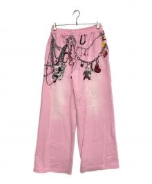doublet（ダブレット）の古着「EMBROIDERED CHAIN TRACK PANTS」｜ピンク
