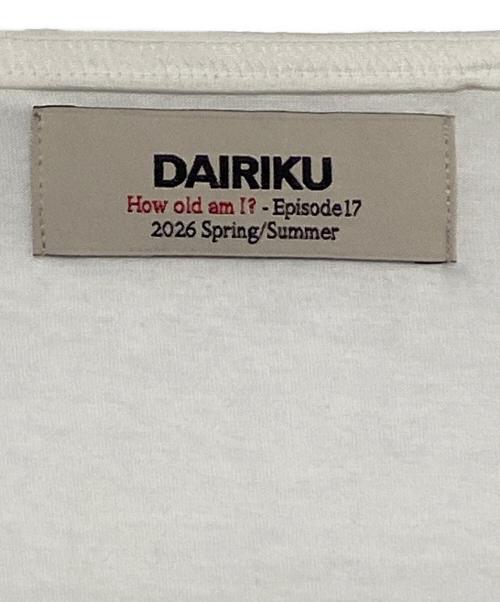 DAIRIKU（ダイリク）DAIRIKU (ダイリク) Waist Studs Wide-Neck Tee ホワイト サイズ:Lの古着・服飾アイテム