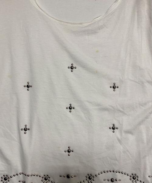 DAIRIKU（ダイリク）DAIRIKU (ダイリク) Waist Studs Wide-Neck Tee ホワイト サイズ:Lの古着・服飾アイテム