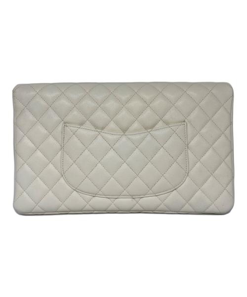 CHANEL（シャネル）CHANEL (シャネル) キャビアスキン クラッチバッグ ホワイトの古着・服飾アイテム