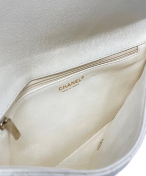 CHANEL（シャネル）CHANEL (シャネル) キャビアスキン クラッチバッグ ホワイトの古着・服飾アイテム