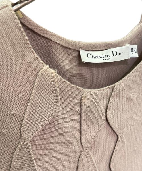 Christian Dior（クリスチャン ディオール）Christian Dior (クリスチャン ディオール) ニットワンピース ライトピンク サイズ:36の古着・服飾アイテム