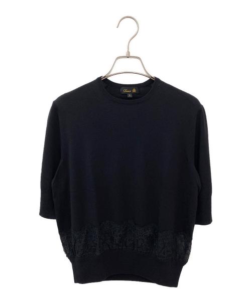 DRAWER（ドゥロワー）DRAWER (ドゥロワー) 半袖ニット ブラック サイズ:1の古着・服飾アイテム