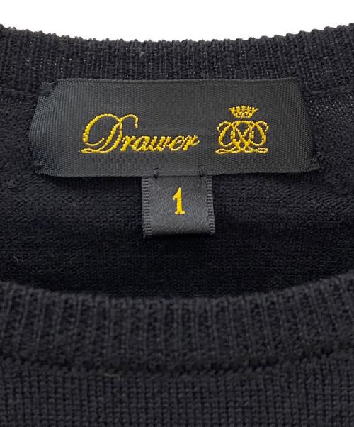DRAWER（ドゥロワー）DRAWER (ドゥロワー) 半袖ニット ブラック サイズ:1の古着・服飾アイテム