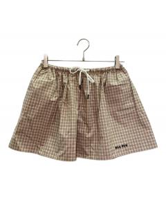中古・古着通販】MIU MIU (ミュウミュウ) チェックスカート ベージュ