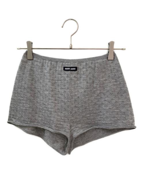 MIU MIU（ミュウミュウ）MIU MIU (ミュウミュウ) カシミヤシルクショーツ グレー サイズ:36 未使用品の古着・服飾アイテム