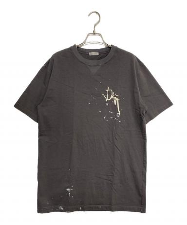 3733【希少・美品・XL】イタリア製 ディオール 刺繍センターロゴ Tシャツ 中古・古着通販】Dior (ディオール) 刺繍ロゴTシャツ ライトグレー