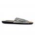 中古・古着 JIL SANDER (ジルサンダー)  ギャザーディテール オープントゥ フラットサンダル  シルバー×ベージュ サイズ:37：14000円