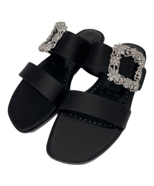 Manolo Blahnik（マノロブラニク）Manolo Blahnik (マノロブラニク) TITUBAFLAT JEWEL ブラック サイズ:37.0の古着・服飾アイテム