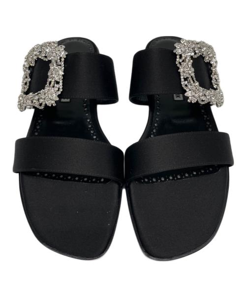 Manolo Blahnik（マノロブラニク）Manolo Blahnik (マノロブラニク) TITUBAFLAT JEWEL ブラック サイズ:37.0の古着・服飾アイテム