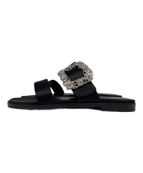 Manolo Blahnik（マノロブラニク）Manolo Blahnik (マノロブラニク) TITUBAFLAT JEWEL ブラック サイズ:37.0の古着・服飾アイテム
