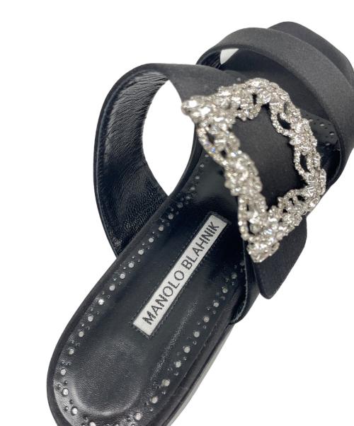 Manolo Blahnik（マノロブラニク）Manolo Blahnik (マノロブラニク) TITUBAFLAT JEWEL ブラック サイズ:37.0の古着・服飾アイテム