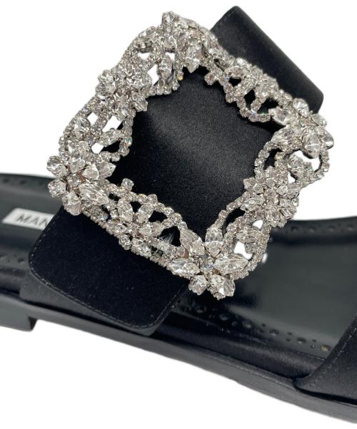 Manolo Blahnik（マノロブラニク）Manolo Blahnik (マノロブラニク) TITUBAFLAT JEWEL ブラック サイズ:37.0の古着・服飾アイテム