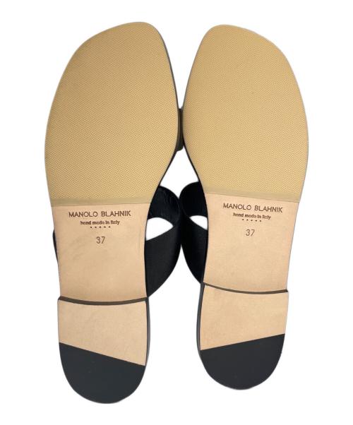 Manolo Blahnik（マノロブラニク）Manolo Blahnik (マノロブラニク) TITUBAFLAT JEWEL ブラック サイズ:37.0の古着・服飾アイテム