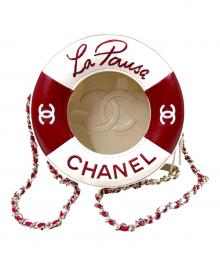 CHANEL（シャネル）の古着「ラウンドスモールチェーンショルダーバッグ クルーズライン AS0209」｜アイボリー×レッド