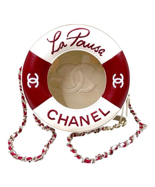 CHANEL（シャネル）CHANEL (シャネル) ラウンドスモールチェーンショルダーバッグ クルーズライン AS0209 アイボリー×レッド サイズ:-の古着・服飾アイテム