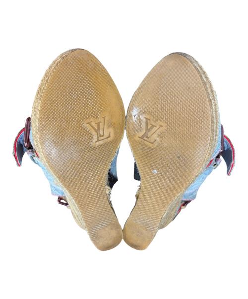 LOUIS VUITTON（ルイ ヴィトン）LOUIS VUITTON (ルイ ヴィトン) ウェッジソールサンダル スカイブルー サイズ:34の古着・服飾アイテム