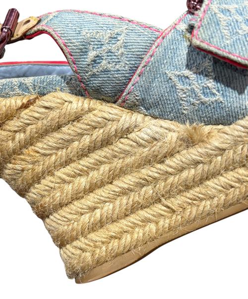 LOUIS VUITTON（ルイ ヴィトン）LOUIS VUITTON (ルイ ヴィトン) ウェッジソールサンダル スカイブルー サイズ:34の古着・服飾アイテム