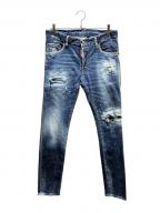 DSQUARED2ディースクエアード）の古着「ダメージ加工デニムパンツ/S74LB1254」｜スカイブルー