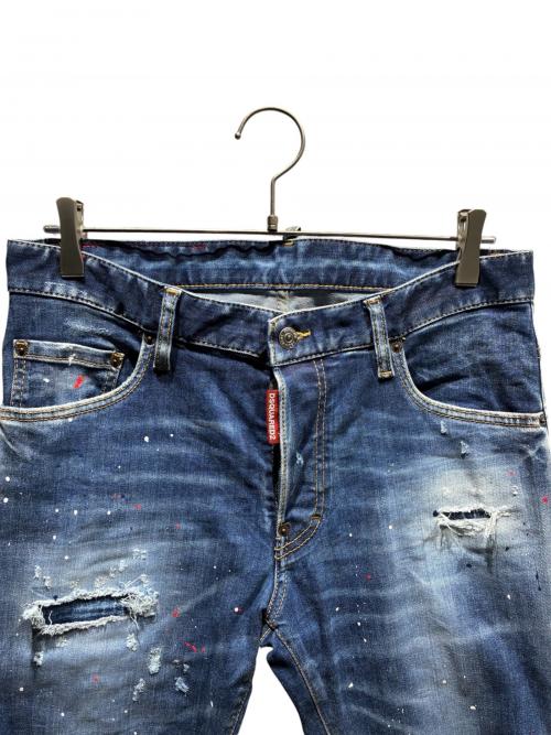 DSQUARED2（ディースクエアード）DSQUARED2 (ディースクエアード) ダメージ加工デニムパンツ/S74LB1254 スカイブルー サイズ:48の古着・服飾アイテム