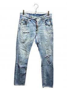 DSQUARED2（ディースクエアード）の古着「ダメージ加工デニムパンツ」｜スカイブルー