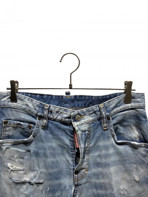 DSQUARED2（ディースクエアード）DSQUARED2 (ディースクエアード) ダメージ加工デニムパンツ スカイブルー サイズ:46の古着・服飾アイテム