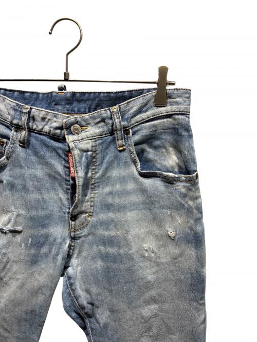DSQUARED2（ディースクエアード）DSQUARED2 (ディースクエアード) ダメージ加工デニムパンツ スカイブルー サイズ:46の古着・服飾アイテム