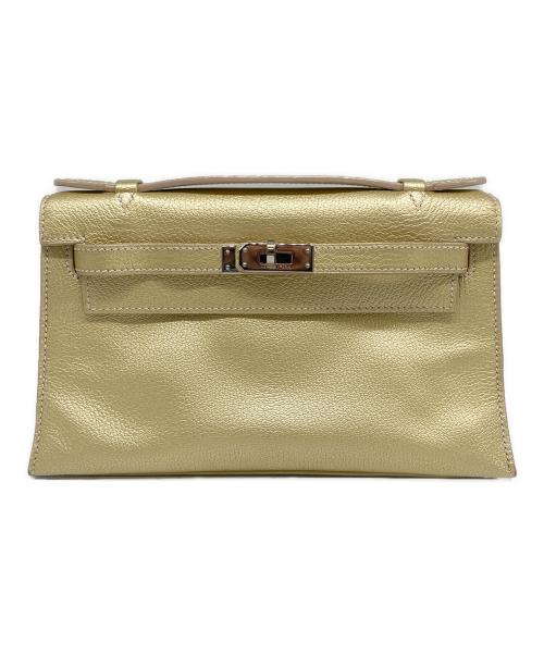 HERMES（エルメス）HERMES (エルメス) ポシェット ケリー メタリックゴールドの古着・服飾アイテム
