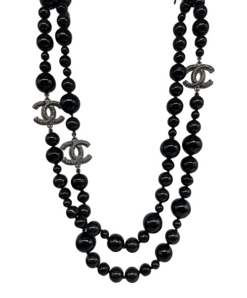 CHANEL（シャネル）CHANEL (シャネル) ロングチェーンネックレス ブラックの古着・服飾アイテム