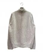 HERMESエルメス）の古着「カシミヤ混ハーフジップニット/Cashmere Blend Half-Zip Knit Sweater」｜ライトグレー