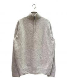 HERMES（エルメス）の古着「カシミヤ混ハーフジップニット/Cashmere Blend Half-Zip Knit Sweater」｜ライトグレー