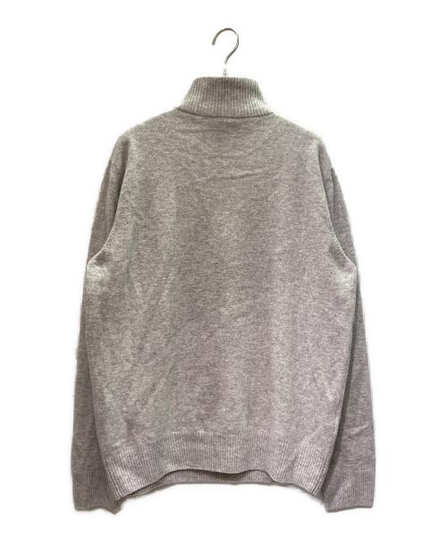 HERMES（エルメス）HERMES (エルメス) カシミヤ混ハーフジップニット/Cashmere Blend Half-Zip Knit Sweater ライトグレー サイズ:XLの古着・服飾アイテム