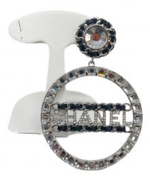 CHANEL（シャネル）の古着「サークルロゴ イヤリング」｜シルバー×ブラック