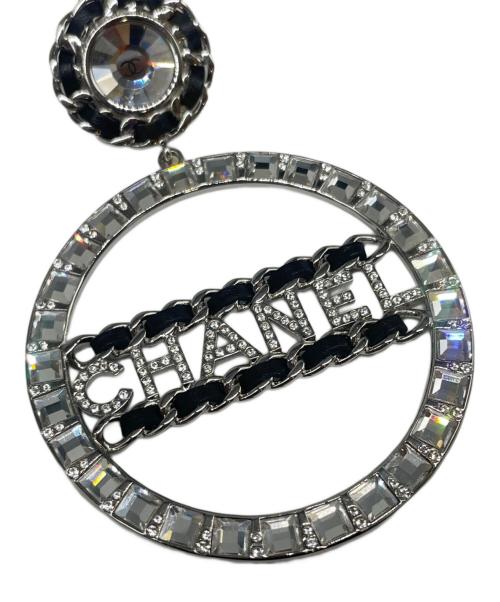 CHANEL（シャネル）CHANEL (シャネル) サークルロゴ イヤリング シルバー×ブラックの古着・服飾アイテム