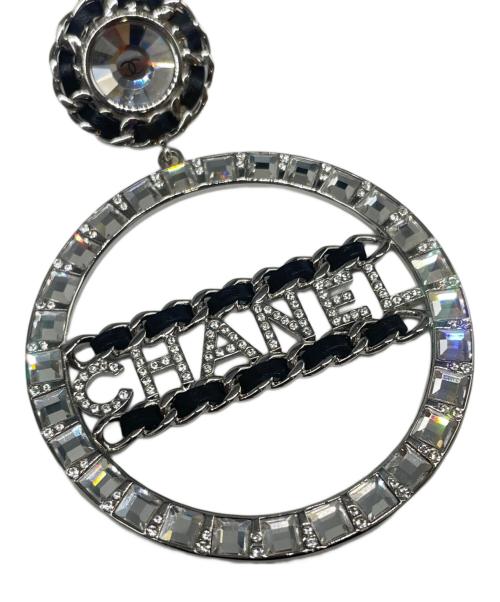 CHANEL（シャネル）CHANEL (シャネル) サークルロゴ イヤリング シルバー×ブラックの古着・服飾アイテム