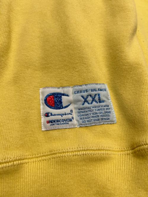 Champion（チャンピオン）Champion (チャンピオン) UNDERCOVER (アンダーカバー) リバースウィーブ(R) クルーネックスウェットシャツ イエロー サイズ:XXLの古着・服飾アイテム
