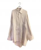 doubletダブレット）の古着「25AW DISTORTED CUTTING SHIRT」｜ホワイト×ベージュ