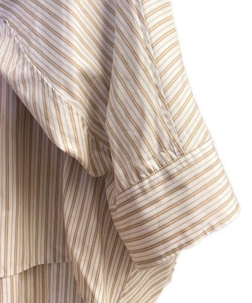 doublet（ダブレット）doublet (ダブレット) 25AW DISTORTED CUTTING SHIRT ホワイト×ベージュ サイズ:Mの古着・服飾アイテム