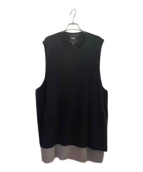 Y-3（ワイスリー）Y-3 (ワイスリー) ニットベスト ブラック サイズ:ＸＬの古着・服飾アイテム