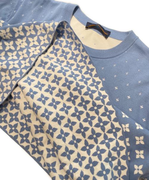 LOUIS VUITTON（ルイ ヴィトン）LOUIS VUITTON (ルイ ヴィトン) 25SS モノグラム総柄ニットTシャツ スカイブルー サイズ:Lの古着・服飾アイテム