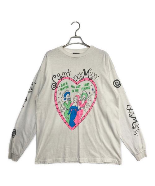 SAINT MICHAEL（セントマイケル）SAINT MICHAEL (セントマイケル) LS TEE PINK HEART White ホワイト サイズ:Mの古着・服飾アイテム