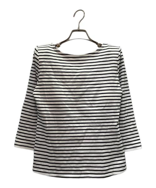 cygne（シーニュ）cygne (シーニュ) バックオープンボーダートップス ホワイト×ブラック サイズ:1の古着・服飾アイテム