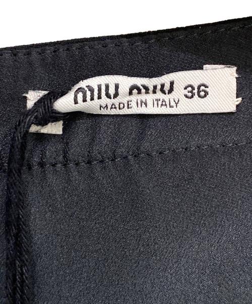 MIU MIU（ミュウミュウ）MIU MIU (ミュウミュウ) フロントリボンフリルワンピース ブラック サイズ:36の古着・服飾アイテム