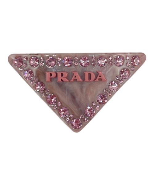 PRADA（プラダ）PRADA (プラダ) プレキシガラス ヘアクリップ ピンクの古着・服飾アイテム